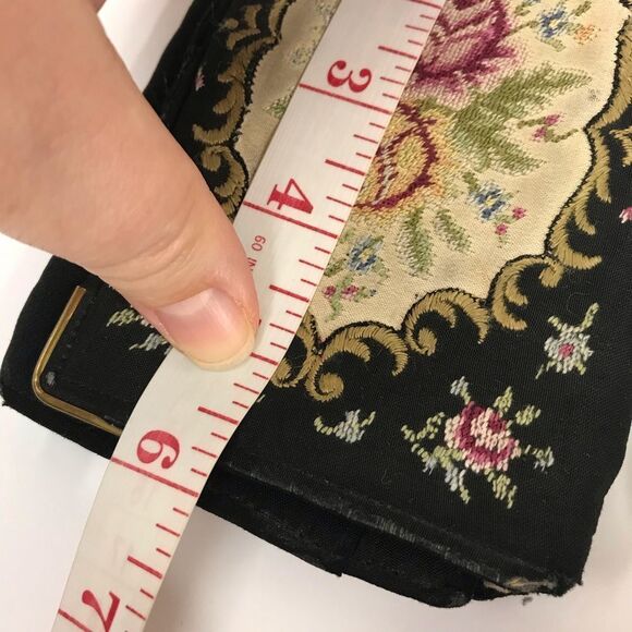 Vintage Floral Petit Point Embroidery Evening Fold-over Wallet Purse - Picture 6 of 9